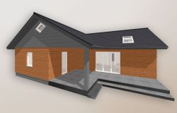 Winkelbungalow 118qm 5Zimmer Hems ueberdachte Terrasse Klinker