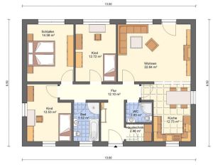 BG3 Bungalow Grundriss 98qm 4 Zimmer