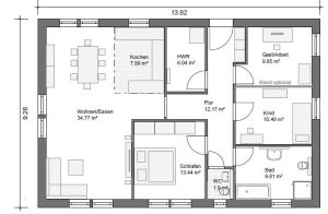 BGX5 Bungalow Grundriss 106qm 4Zimmer